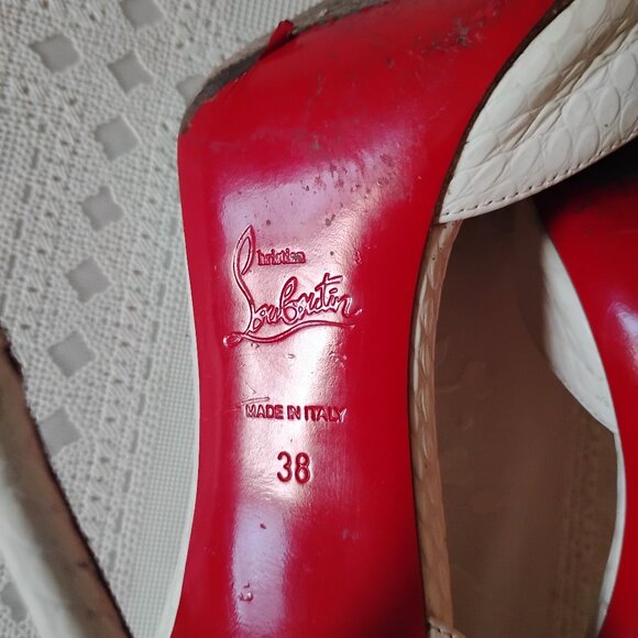 Christian Louboutin Iriza 100 Calfskin Jurassic Bianco (White), 85mm, Size 38 - Picture 12 of 12